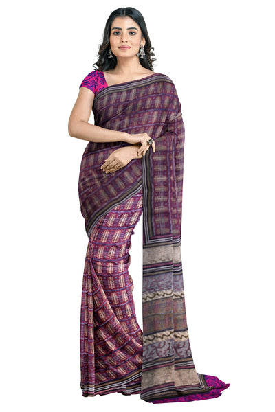 Multicolour Designer Wedding Partywear Pure Crepe Printed Hand Embroidery Work Bridal Saree Sari With Blouse Piece PC115