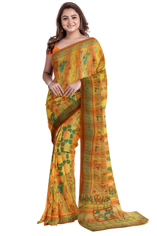 Multicolour Designer Wedding Partywear Pure Crepe Printed Hand Embroidery Work Bridal Saree Sari With Blouse Piece PC118