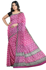 Multicolour Designer Wedding Partywear Pure Crepe Printed Hand Embroidery Work Bridal Saree Sari With Blouse Piece PC12
