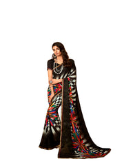 Black Georgette Fancy Designer Saree Sari