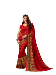 Red Georgette Fancy Designer Saree Sari