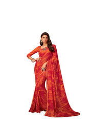 Red Georgette Fancy Designer Saree Sari
