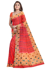 Multicolour Designer Wedding Partywear Pure Crepe Printed Hand Embroidery Work Bridal Saree Sari With Blouse Piece PC17