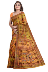 Multicolour Designer Wedding Partywear Pure Crepe Printed Hand Embroidery Work Bridal Saree Sari With Blouse Piece PC18