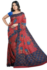 Multicolour Designer Wedding Partywear Pure Crepe Printed Hand Embroidery Work Bridal Saree Sari With Blouse Piece PC1