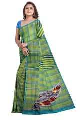 Multicolour Designer Wedding Partywear Pure Crepe Printed Hand Embroidery Work Bridal Saree Sari With Blouse Piece PC20