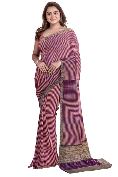 Multicolour Designer Wedding Partywear Pure Crepe Printed Hand Embroidery Work Bridal Saree Sari With Blouse Piece PC24