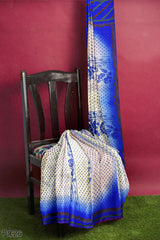 Multicolour Designer Wedding Partywear Pure Crepe Printed Hand Embroidery Work Bridal Saree Sari With Blouse Piece PC26