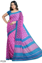 Multicolour Designer Wedding Partywear Pure Crepe Printed Hand Embroidery Work Bridal Saree Sari With Blouse Piece PC29