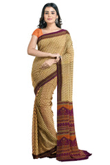 Multicolour Designer Wedding Partywear Pure Crepe Printed Hand Embroidery Work Bridal Saree Sari With Blouse Piece PC34