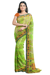 Multicolour Designer Wedding Partywear Pure Crepe Printed Hand Embroidery Work Bridal Saree Sari With Blouse Piece PC37