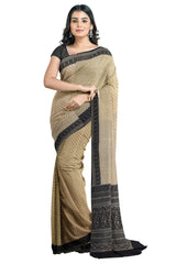 Multicolour Designer Wedding Partywear Pure Crepe Printed Hand Embroidery Work Bridal Saree Sari With Blouse Piece PC38