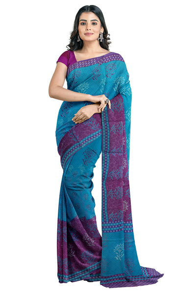 Multicolour Designer Wedding Partywear Pure Crepe Printed Hand Embroidery Work Bridal Saree Sari With Blouse Piece PC41