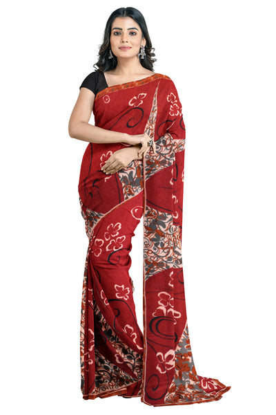 Multicolour Designer Wedding Partywear Pure Crepe Printed Hand Embroidery Work Bridal Saree Sari With Blouse Piece PC49