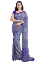 Multicolour Designer Wedding Partywear Pure Crepe Printed Hand Embroidery Work Bridal Saree Sari With Blouse Piece PC50