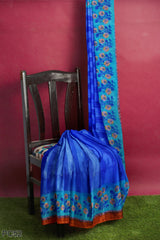 Multicolour Designer Wedding Partywear Pure Crepe Printed Hand Embroidery Work Bridal Saree Sari With Blouse Piece PC52