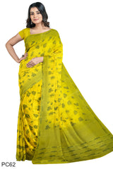 Multicolour Designer Wedding Partywear Pure Crepe Printed Hand Embroidery Work Bridal Saree Sari With Blouse Piece PC62