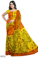 Multicolour Designer Wedding Partywear Pure Crepe Printed Hand Embroidery Work Bridal Saree Sari With Blouse Piece PC73