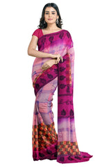 Multicolour Designer Wedding Partywear Pure Crepe Printed Hand Embroidery Work Bridal Saree Sari With Blouse Piece PC75