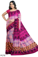 Multicolour Designer Wedding Partywear Pure Crepe Printed Hand Embroidery Work Bridal Saree Sari With Blouse Piece PC75