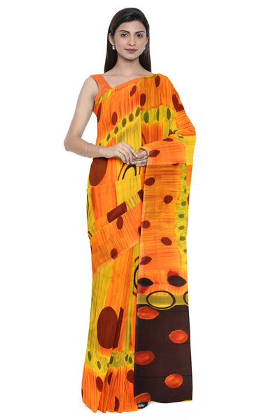 Multicolour Designer Wedding Partywear Pure Georgette Printed Hand Embroidery Work Bridal Saree Sari With Blouse Piece PG13