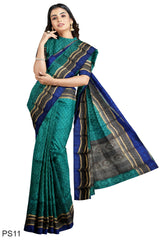 Multicolour Designer Wedding Partywear Pure Silk Printed Zari Hand Embroidery Work Bridal Saree Sari With Blouse Piece PS11