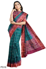 Multicolour Designer Wedding Partywear Pure Silk Printed Hand Embroidery Work Bridal Saree Sari With Blouse Piece PS16