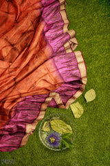 Multicolour Designer Wedding Partywear Pure Silk Printed Zari Hand Embroidery Work Bridal Saree Sari With Blouse Piece PS18