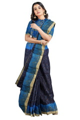 Multicolour Designer Wedding Partywear Pure Silk Printed Zari Hand Embroidery Work Bridal Saree Sari With Blouse Piece PS4