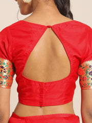 Red Jacquard Silk Heavy Work Designer Banarasi Saree Sari