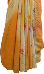 Multicolor Designer Wedding Partywear Pure Crepe Hand Brush Reprinted Kolkata Saree Sari RP02