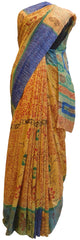Multicolor Designer Wedding Partywear Pure Crepe Hand Brush Reprinted Kolkata Saree Sari RP102