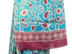 Multicolor Designer Wedding Partywear Pure Crepe Hand Brush Reprinted Kolkata Saree Sari RP114