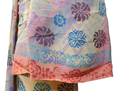 Multicolor Designer Wedding Partywear Pure Crepe Hand Brush Reprinted Kolkata Saree Sari RP124
