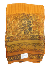 Multicolor Designer Wedding Partywear Pure Crepe Hand Brush Reprinted Kolkata Saree Sari RP126
