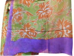 Multicolor Designer Wedding Partywear Pure Crepe Hand Brush Reprinted Kolkata Saree Sari RP145