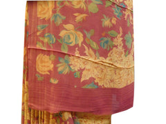 Multicolor Designer Wedding Partywear Pure Crepe Hand Brush Reprinted Kolkata Saree Sari RP154