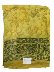 Multicolor Designer Wedding Partywear Pure Crepe Hand Brush Reprinted Kolkata Saree Sari RP155
