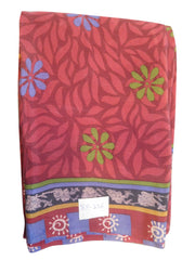 Multicolor Designer Wedding Partywear Pure Crepe Hand Brush Reprinted Kolkata Saree Sari RP156