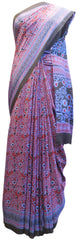 Multicolor Designer Wedding Partywear Pure Crepe Hand Brush Reprinted Kolkata Saree Sari RP158
