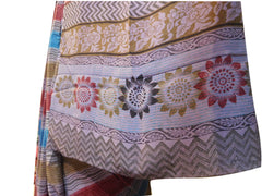 Multicolor Designer Wedding Partywear Pure Crepe Hand Brush Reprinted Kolkata Saree Sari RP160