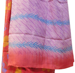 Multicolor Designer Wedding Partywear Pure Crepe Hand Brush Reprinted Kolkata Saree Sari RP16