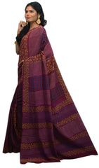 Multicolor Designer Wedding Partywear Pure Crepe Hand Brush Reprinted Kolkata Saree Sari RP203