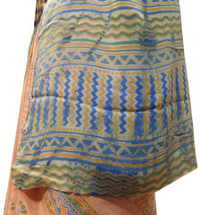 Multicolor Designer Wedding Partywear Pure Crepe Hand Brush Reprinted Kolkata Saree Sari RP21