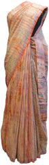 Multicolor Designer Wedding Partywear Pure Crepe Hand Brush Reprinted Kolkata Saree Sari RP23
