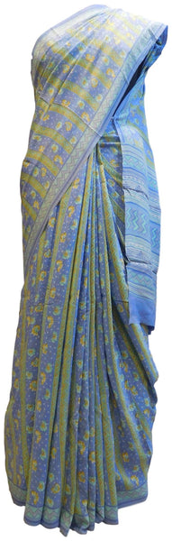 Multicolor Designer Wedding Partywear Pure Crepe Hand Brush Reprinted Kolkata Saree Sari RP24