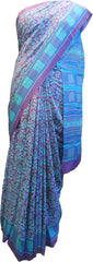Multicolor Designer Wedding Partywear Pure Crepe Hand Brush Reprinted Kolkata Saree Sari RP257