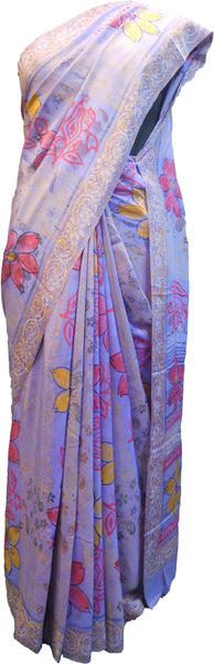 Multicolor Designer Wedding Partywear Pure Crepe Hand Brush Reprinted Kolkata Saree Sari RP263