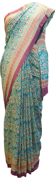 Multicolor Designer Wedding Partywear Pure Crepe Hand Brush Reprinted Kolkata Saree Sari RP264