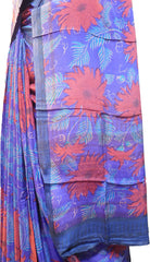 Multicolor Designer Wedding Partywear Pure Crepe Hand Brush Reprinted Kolkata Saree Sari With Blouse Piece  RP271